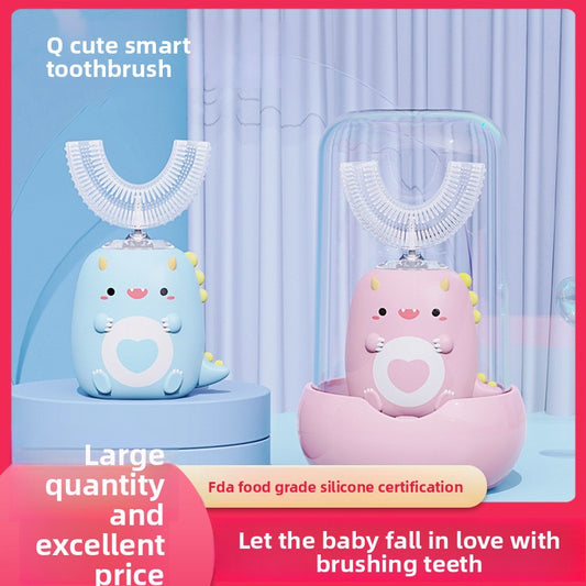 Brosse à Dents Électrique Enfant en Forme de U – Rechargeable USB, 3 Modes, Poils Doux, Nettoyage Complet et Silencieux (2-12 ans)