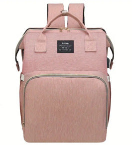 Multifunctional Waterproof Diaper Backpack – Mother & Baby Travel Bag with Stroller Hooks, Changing Pad & USB Port