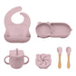Ultimate Baby Feeding Silicone Tableware Set - Waterproof, BPA Free, with Sucker Plates, Bowl, Bib, and Cups - Free Shipping!