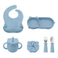 Ultimate Baby Feeding Silicone Tableware Set - Waterproof, BPA Free, with Sucker Plates, Bowl, Bib, and Cups - Free Shipping!