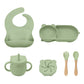 Ultimate Baby Feeding Silicone Tableware Set - Waterproof, BPA Free, with Sucker Plates, Bowl, Bib, and Cups - Free Shipping!
