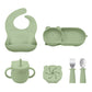 Ultimate Baby Feeding Silicone Tableware Set - Waterproof, BPA Free, with Sucker Plates, Bowl, Bib, and Cups - Free Shipping!