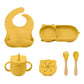 Ultimate Baby Feeding Silicone Tableware Set - Waterproof, BPA Free, with Sucker Plates, Bowl, Bib, and Cups - Free Shipping!